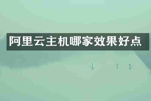 阿里云主机哪家效果好点