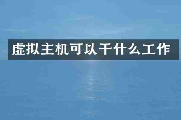 虚拟主机可以干什么工作
