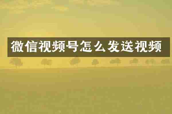 微信视频号怎么发送视频
