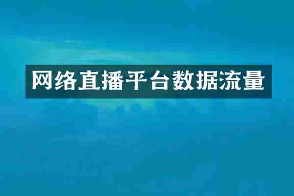 网络直播平台数据流量