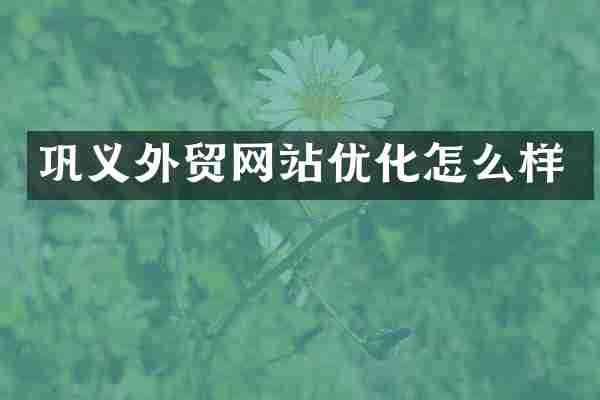 巩义外贸网站优化怎么样