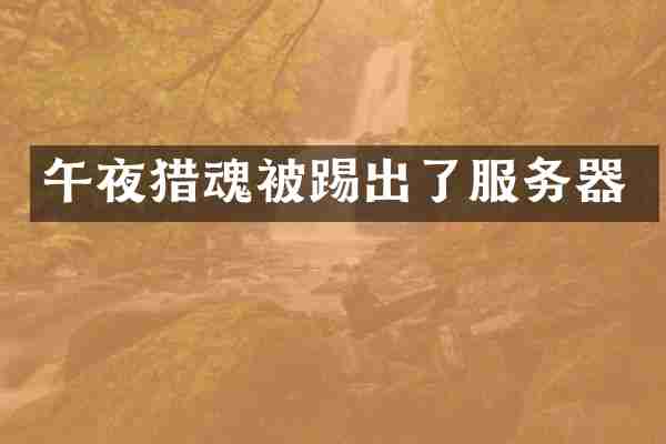 午夜猎魂被踢出了服务器