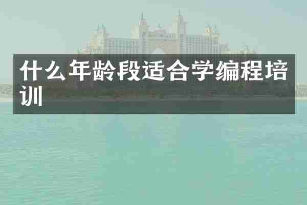 什么年龄段适合学编程培训