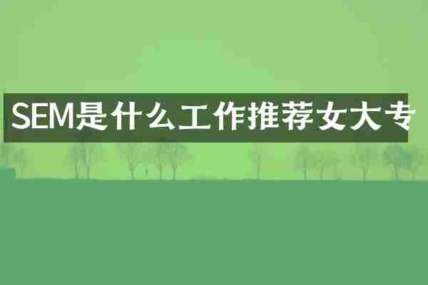 SEM是什么工作推荐女大专
