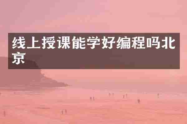 线上授课能学好编程吗北京