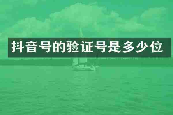 抖音号的验证号是多少位