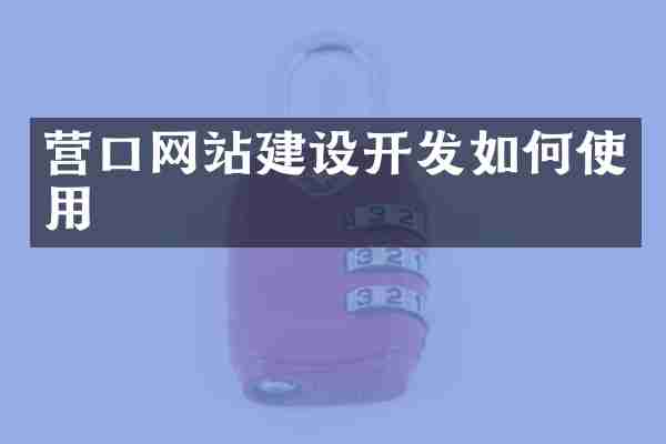 营口网站建设开发如何使用