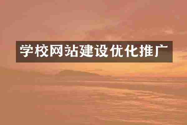 学校网站建设优化推广