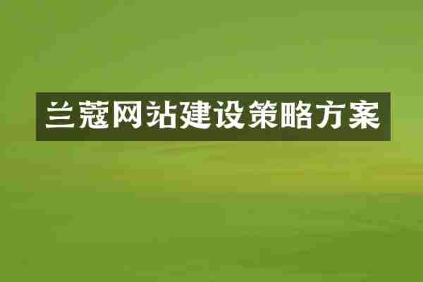 兰蔻网站建设策略方案