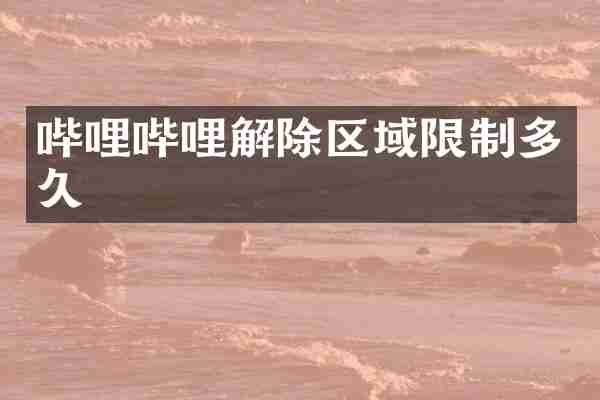 哔哩哔哩解除区域限制多久
