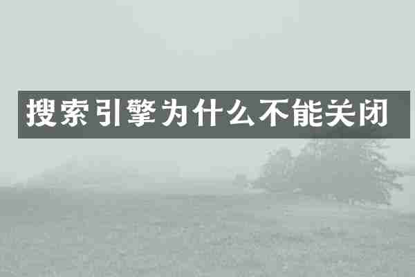 搜索引擎为什么不能关闭