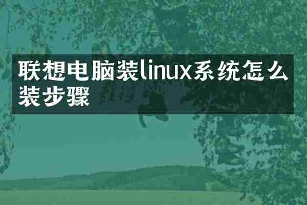 联想电脑装linux系统怎么安装步骤