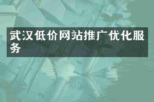 武汉低价网站推广优化服务