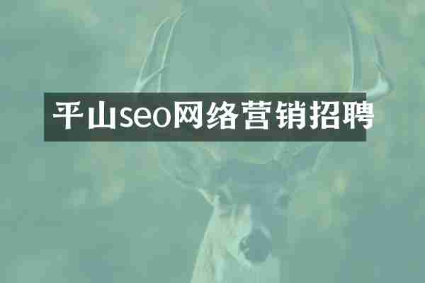 平山seo网络营销招聘