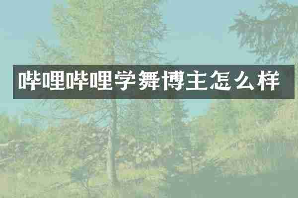 哔哩哔哩学舞博主怎么样