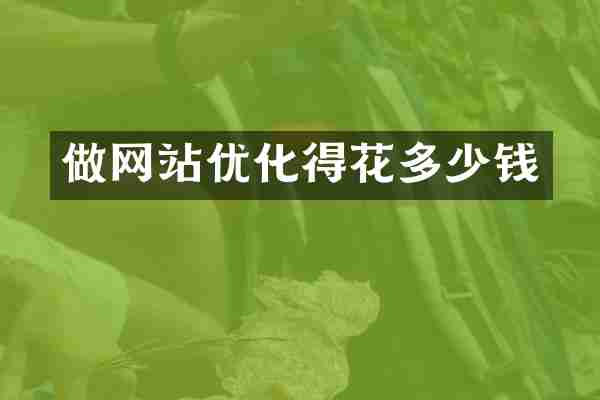 做网站优化得花多少钱