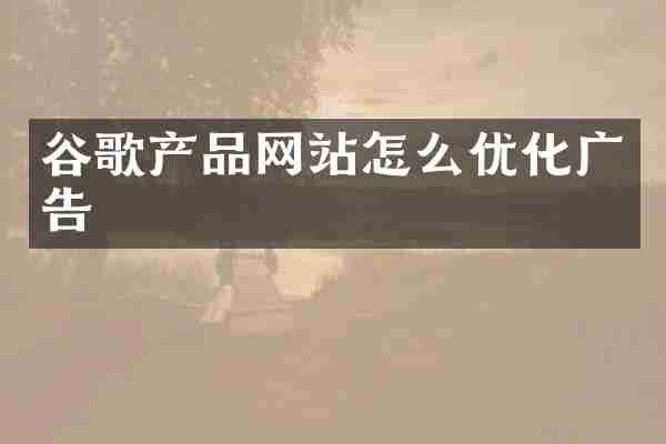谷歌产品网站怎么优化广告