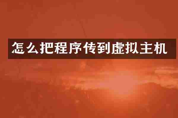 怎么把程序传到虚拟主机