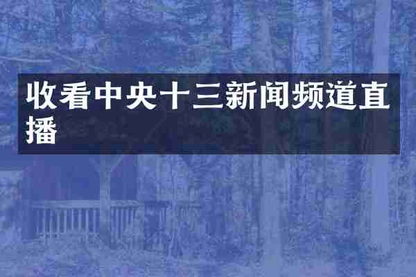 收看中央十三新闻频道直播