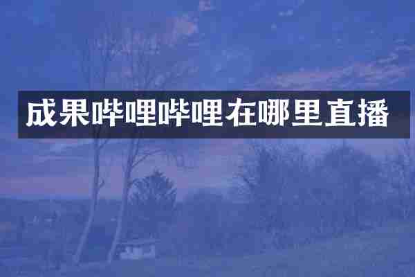 成果哔哩哔哩在哪里直播