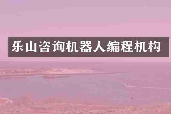 乐山咨询机器人编程机构