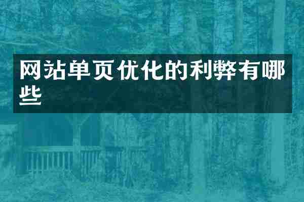 网站单页优化的利弊有哪些