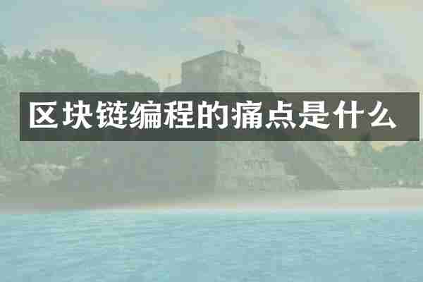 区块链编程的痛点是什么