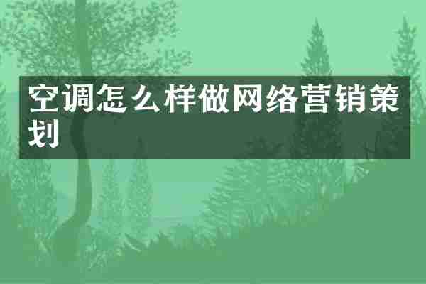 空调怎么样做网络营销策划