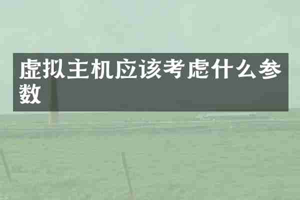 虚拟主机应该考虑什么参数