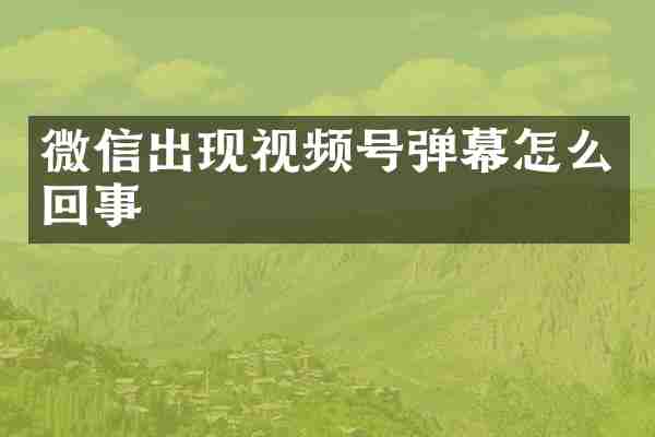 微信出现视频号弹幕怎么回事