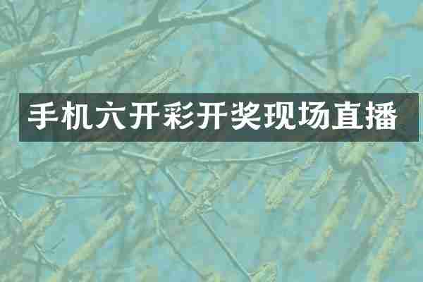 手机六开彩开奖现场直播