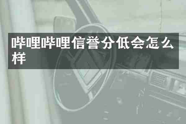 哔哩哔哩信誉分低会怎么样