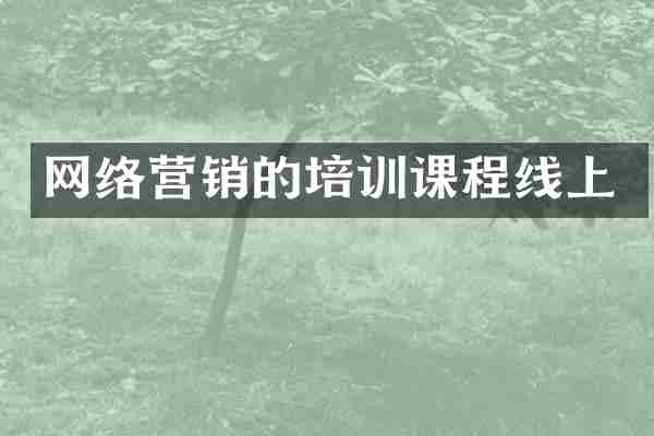 网络营销的培训课程线上