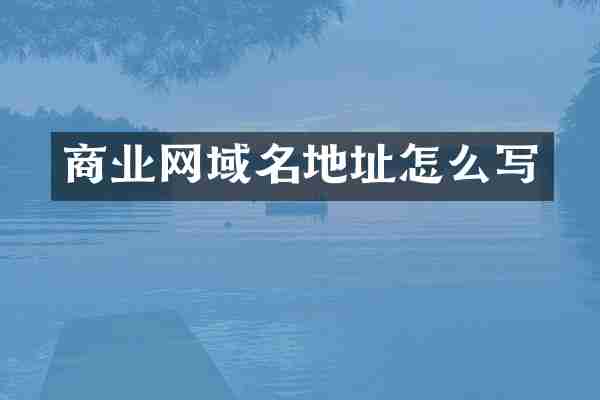商业网域名地址怎么写
