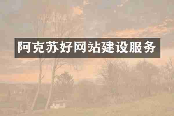 阿克苏好网站建设服务