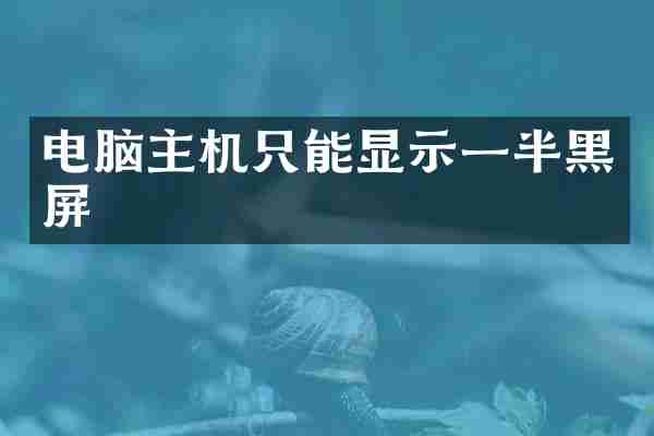 电脑主机只能显示一半黑屏