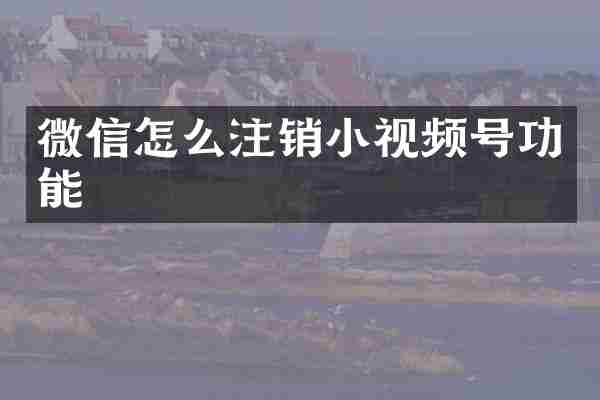 微信怎么注销小视频号功能