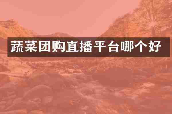 蔬菜团购直播平台哪个好