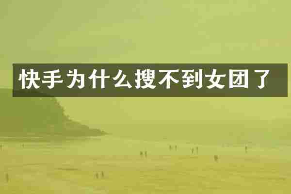 快手为什么搜不到女团了