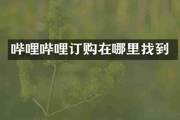 哔哩哔哩订购在哪里找到