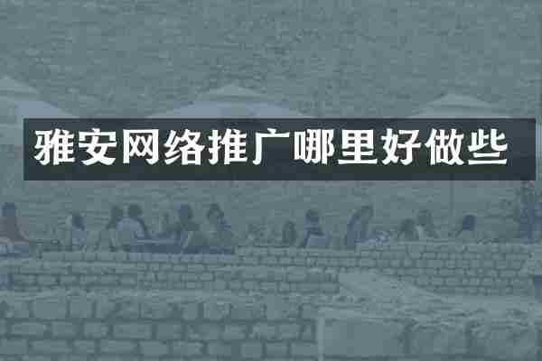 雅安网络推广哪里好做些