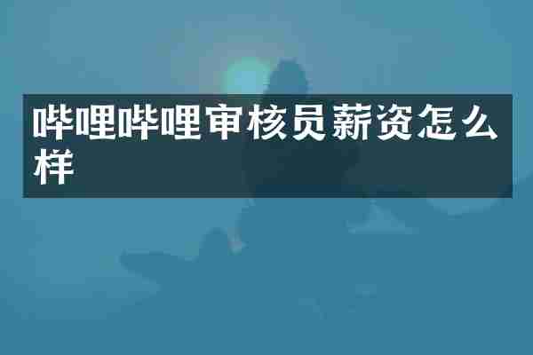 哔哩哔哩审核员薪资怎么样