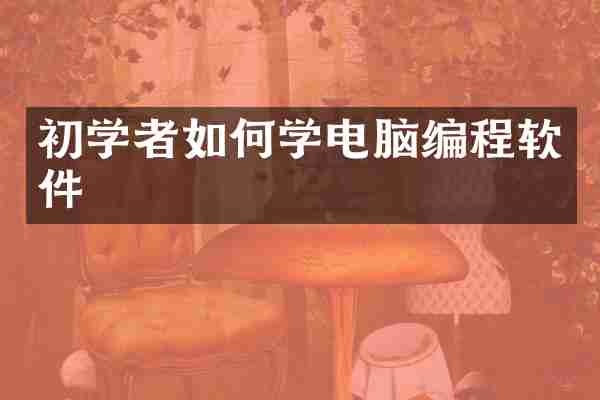 初学者如何学电脑编程软件