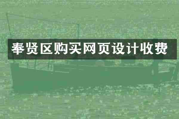 奉贤区购买网页设计收费