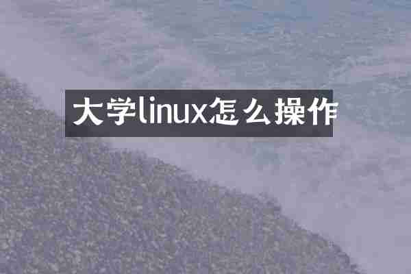 大学linux怎么操作
