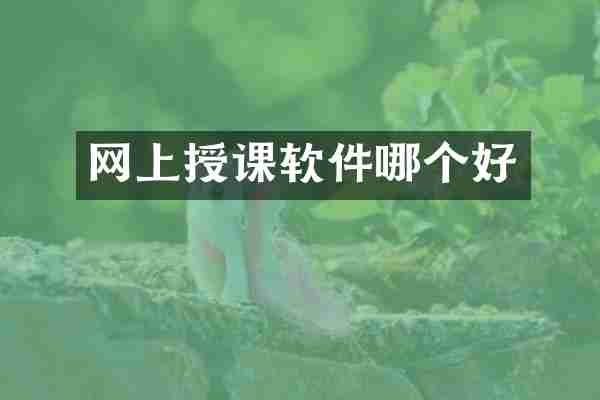 网上授课软件哪个好
