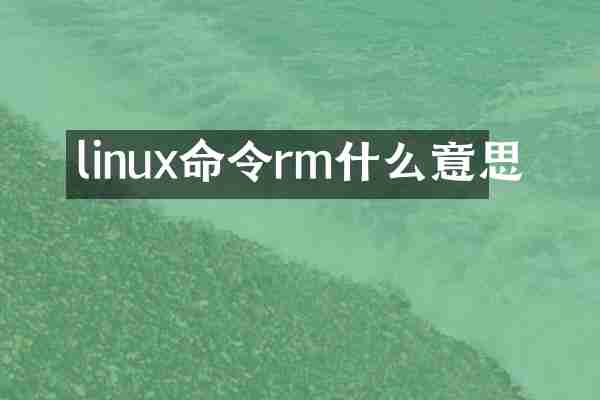 linux命令rm什么意思