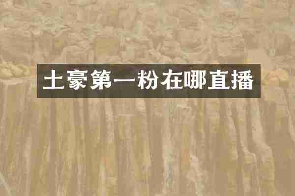 土豪第一粉在哪直播