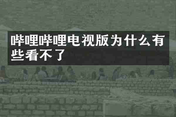 哔哩哔哩电视版为什么有些看不了