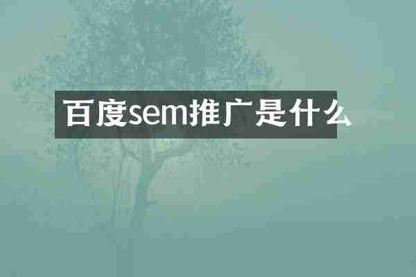 百度sem推广是什么